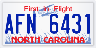 NC license plate AFN6431