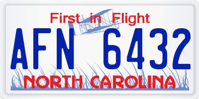 NC license plate AFN6432