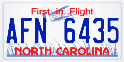 NC license plate AFN6435