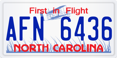 NC license plate AFN6436