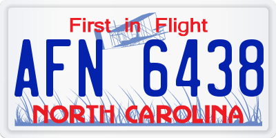 NC license plate AFN6438