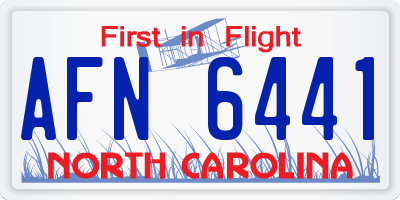 NC license plate AFN6441