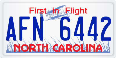 NC license plate AFN6442