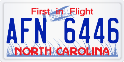NC license plate AFN6446