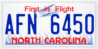 NC license plate AFN6450