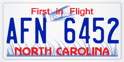 NC license plate AFN6452
