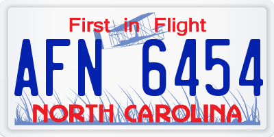 NC license plate AFN6454
