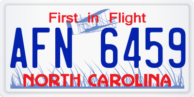 NC license plate AFN6459
