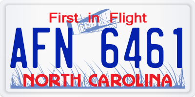 NC license plate AFN6461