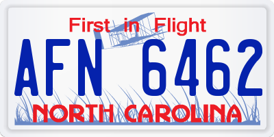 NC license plate AFN6462