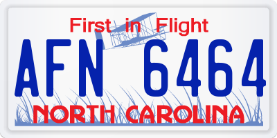 NC license plate AFN6464