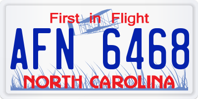 NC license plate AFN6468