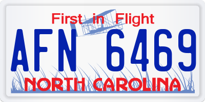 NC license plate AFN6469