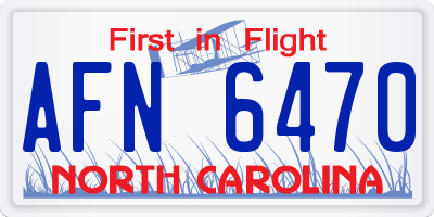 NC license plate AFN6470