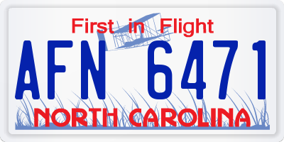 NC license plate AFN6471