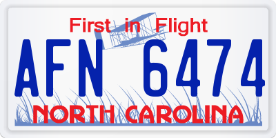 NC license plate AFN6474