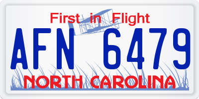 NC license plate AFN6479