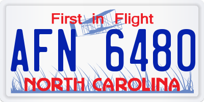 NC license plate AFN6480