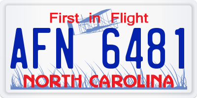 NC license plate AFN6481