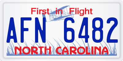 NC license plate AFN6482