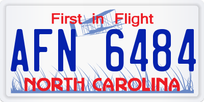 NC license plate AFN6484