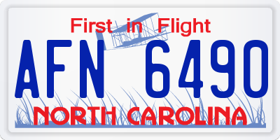 NC license plate AFN6490