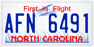 NC license plate AFN6491