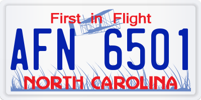 NC license plate AFN6501