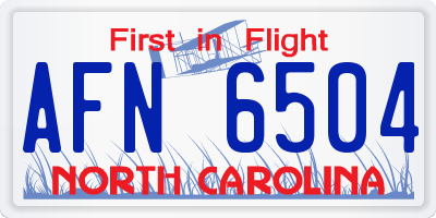 NC license plate AFN6504
