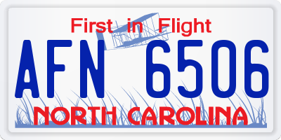 NC license plate AFN6506