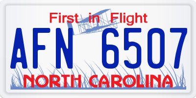 NC license plate AFN6507
