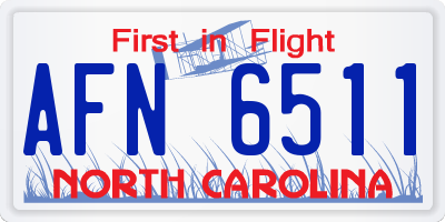NC license plate AFN6511