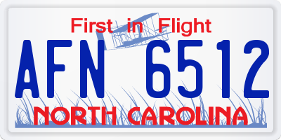 NC license plate AFN6512
