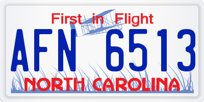 NC license plate AFN6513