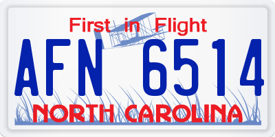 NC license plate AFN6514