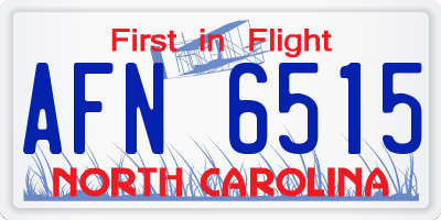 NC license plate AFN6515