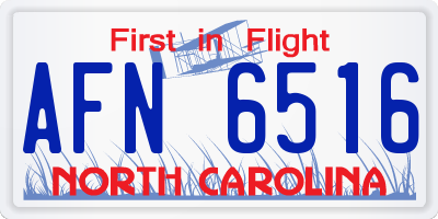 NC license plate AFN6516