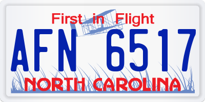 NC license plate AFN6517