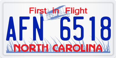 NC license plate AFN6518