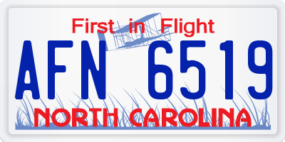 NC license plate AFN6519