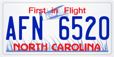 NC license plate AFN6520