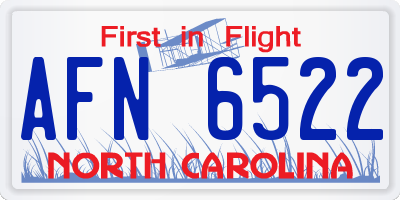 NC license plate AFN6522