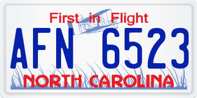 NC license plate AFN6523