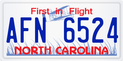 NC license plate AFN6524