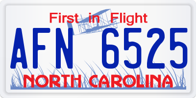 NC license plate AFN6525