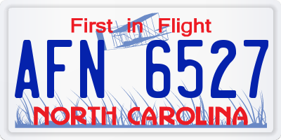 NC license plate AFN6527