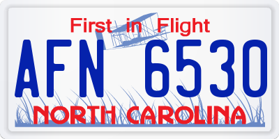 NC license plate AFN6530