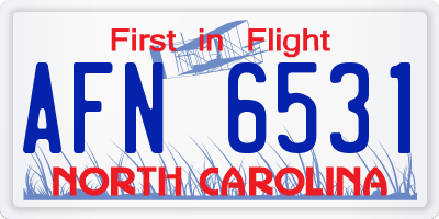 NC license plate AFN6531