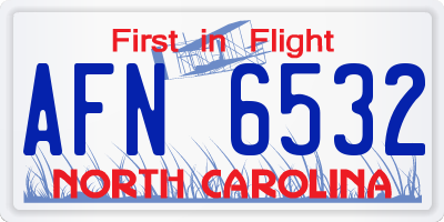NC license plate AFN6532