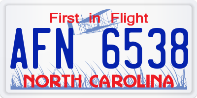 NC license plate AFN6538